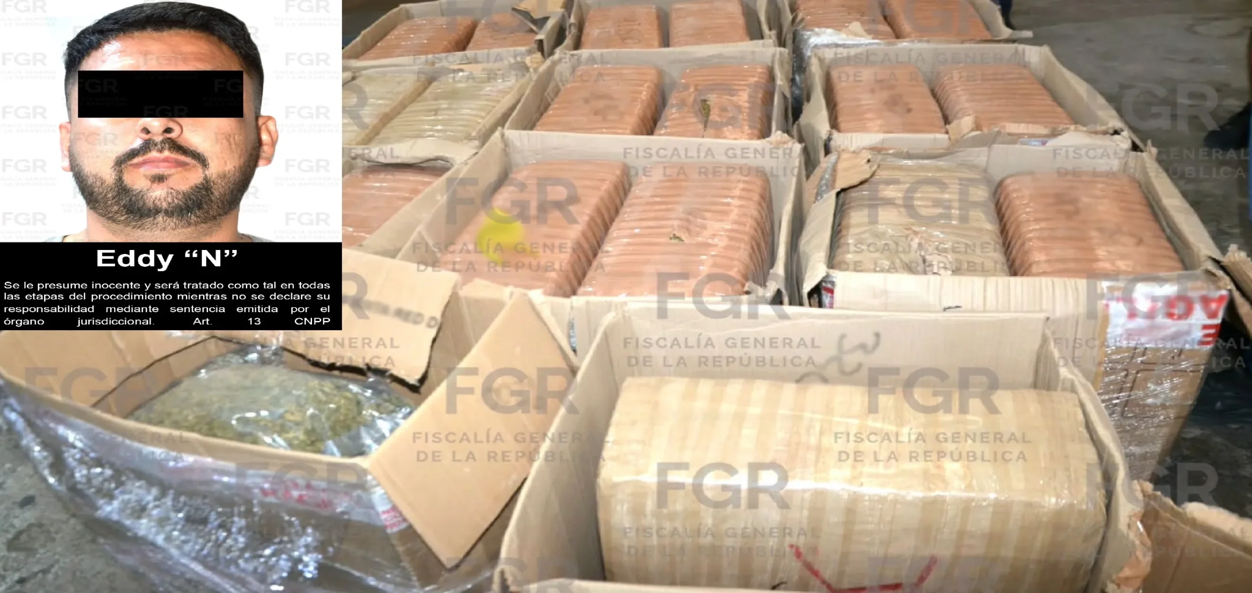 FGR LLEVA A PROCESO A CONDUCTOR DETENIDO JUNTO CON MÁS DE 400 KILOS DE MARIHUANA